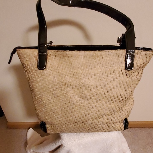 SAG HARBOR straw and patent bag - Picture 4 of 8